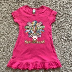 Pink New Orleans themed toddler tunic